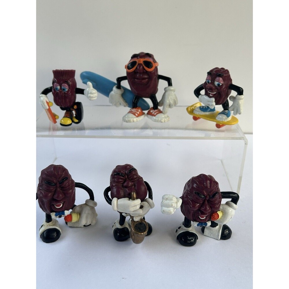 California Raisins 80s Action Figure Lot7 Vintage PVC Skateboard Music Band Toys